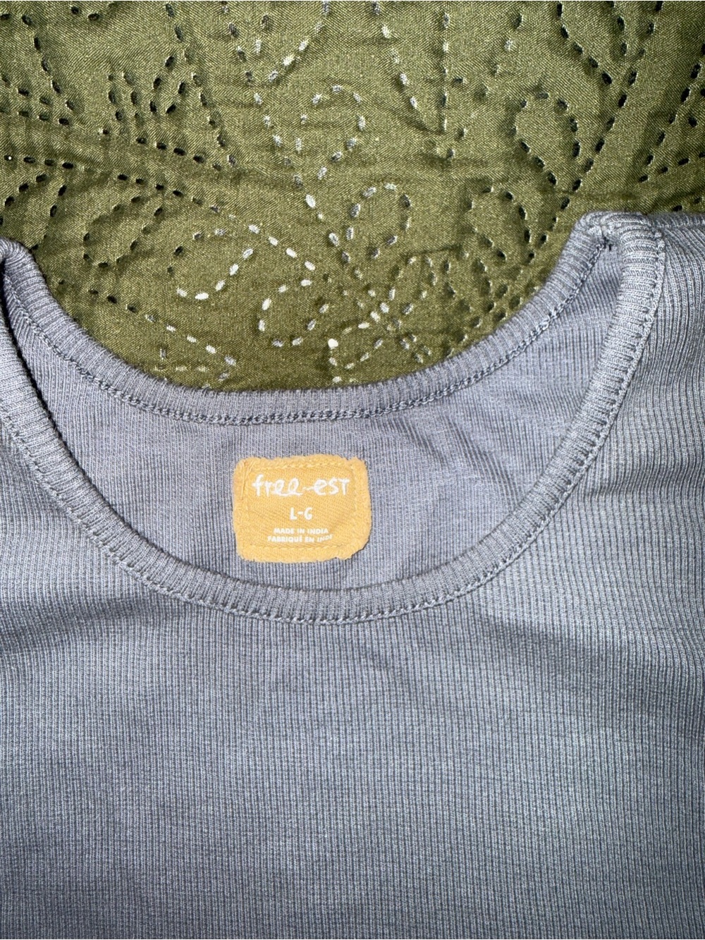 Free+Est Grey Ribbed CROPPED Tank Top - Gray